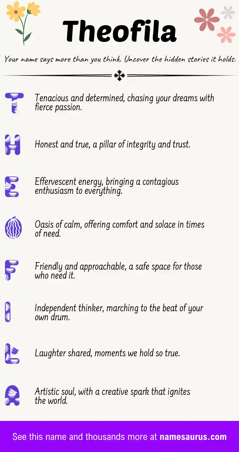Acrostic poem about Theofila.