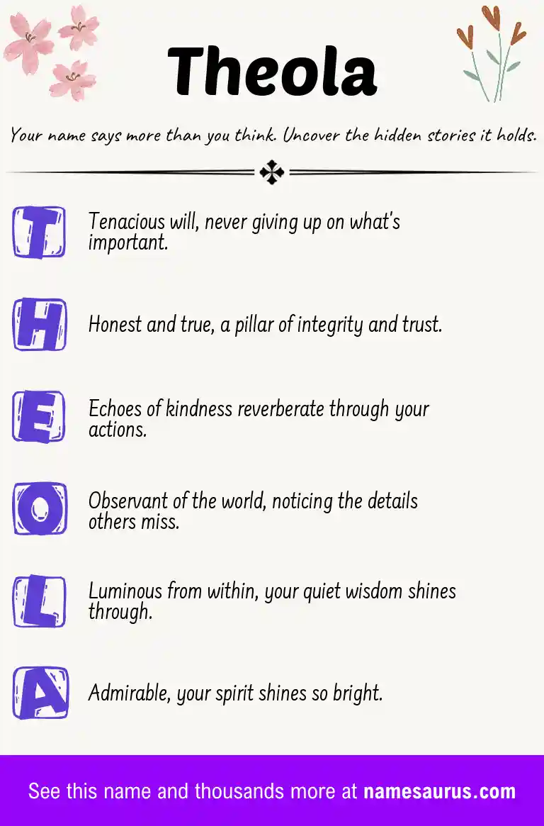 Acrostic poem about Theola.