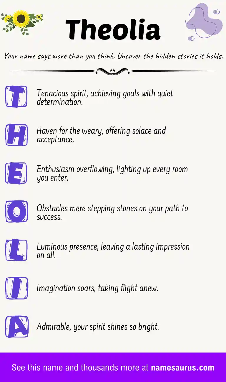 Acrostic poem about Theolia.