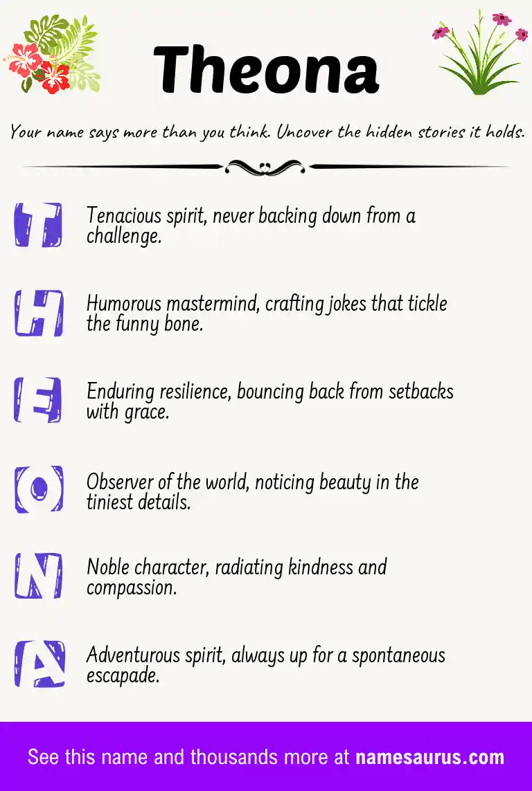 Acrostic poem about Theona.