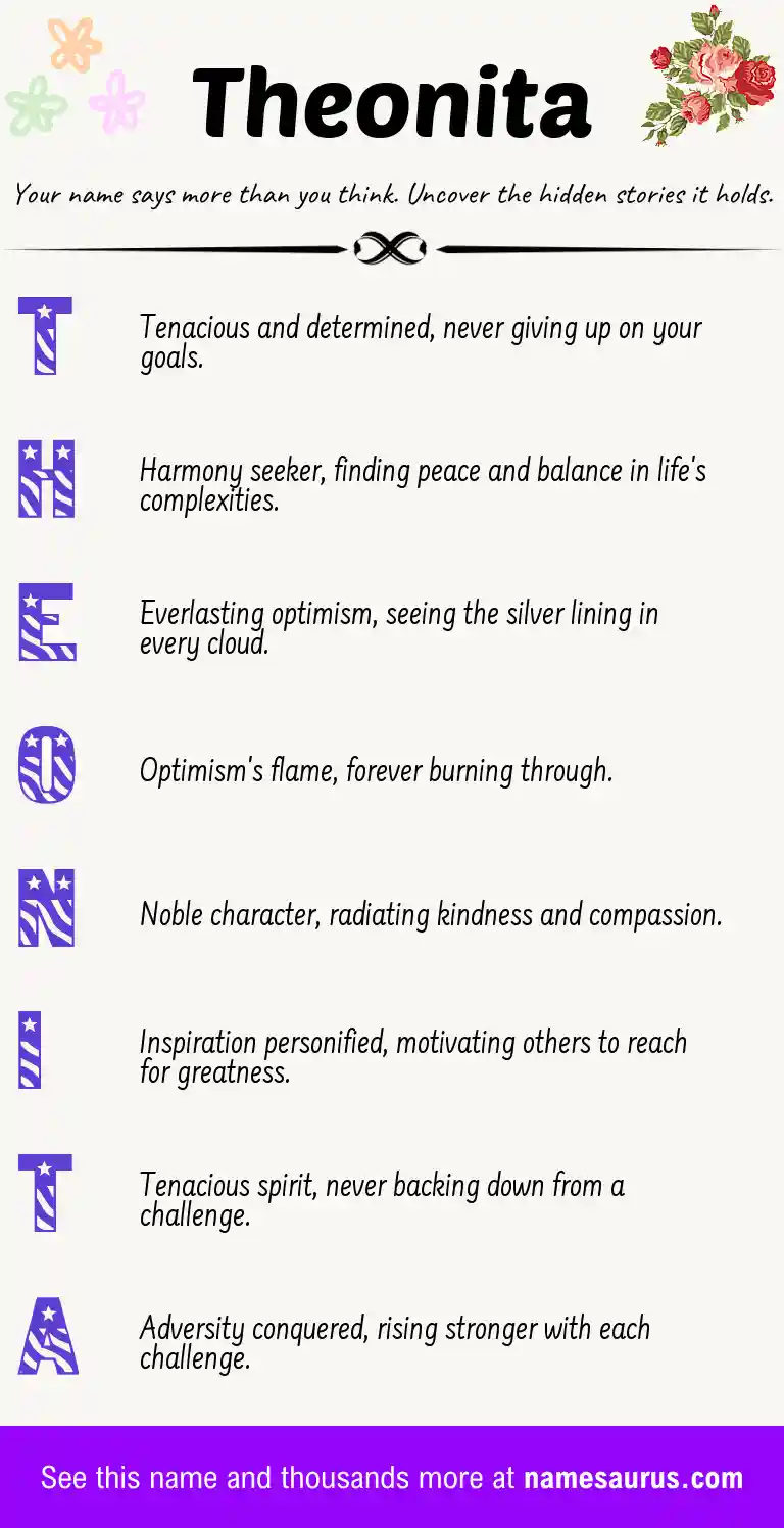 Acrostic poem about Theonita.