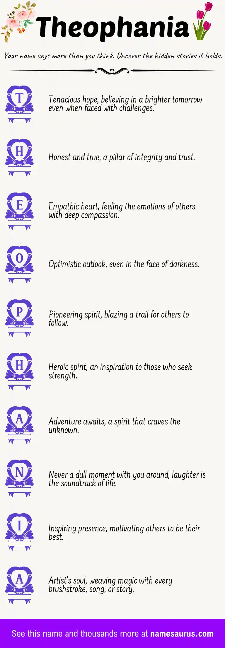 Acrostic poem about Theophania.