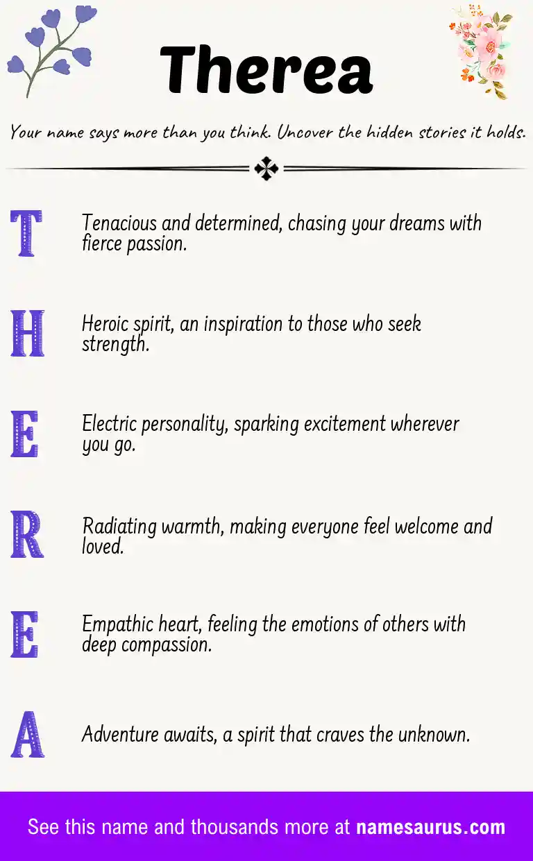 Acrostic poem about Therea.