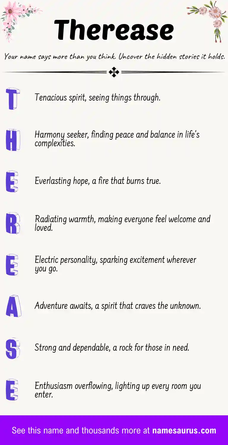 Acrostic poem about Therease.