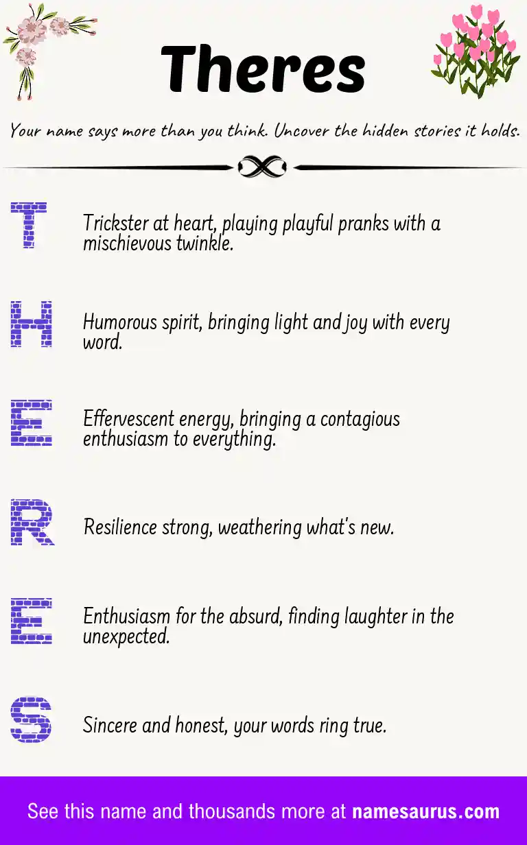 Acrostic poem about Theres.