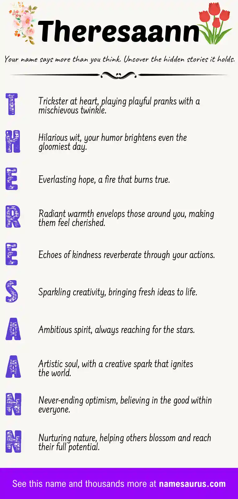 Acrostic poem about Theresaann.