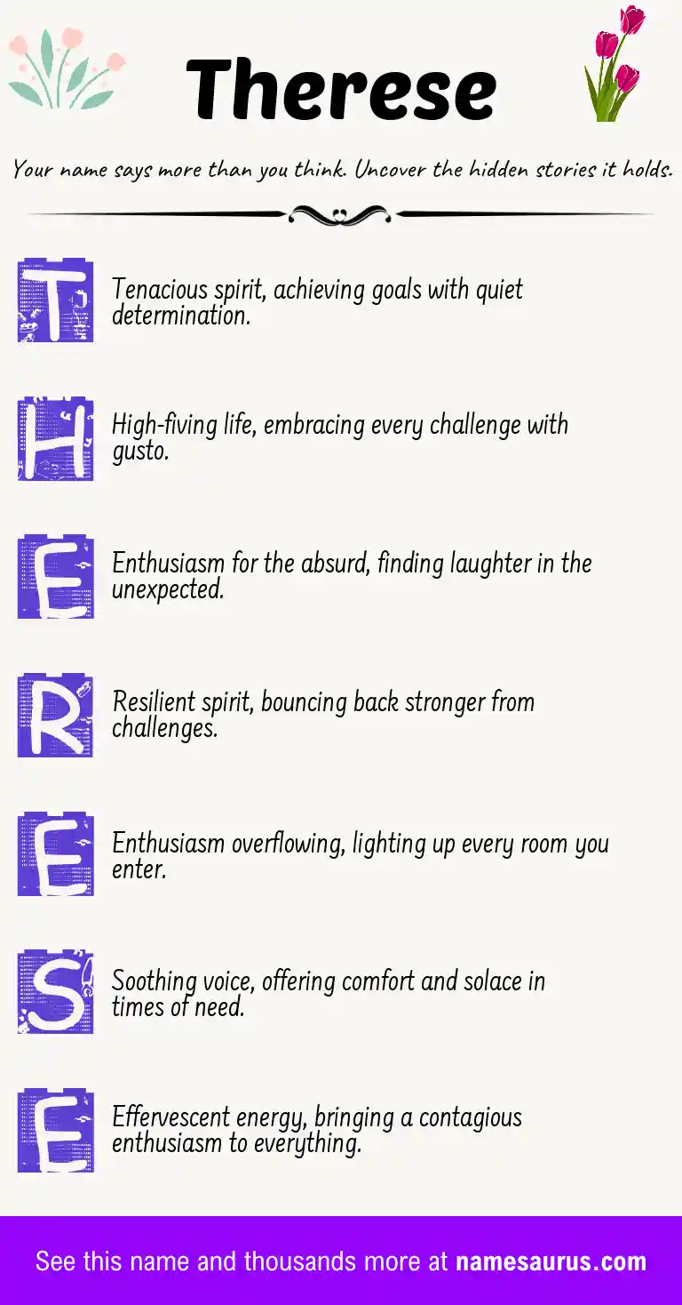 Acrostic poem about Therese.