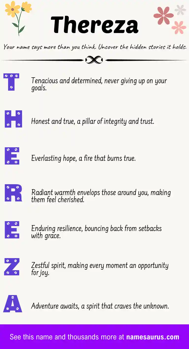 Acrostic poem about Thereza.