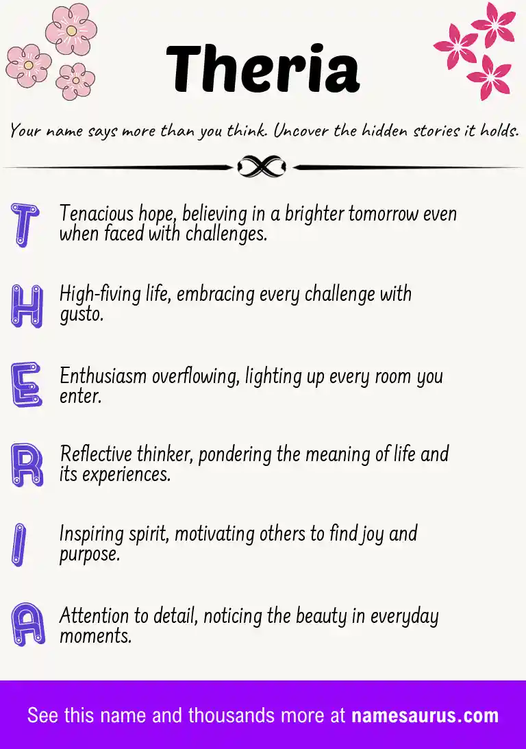Acrostic poem about Theria.