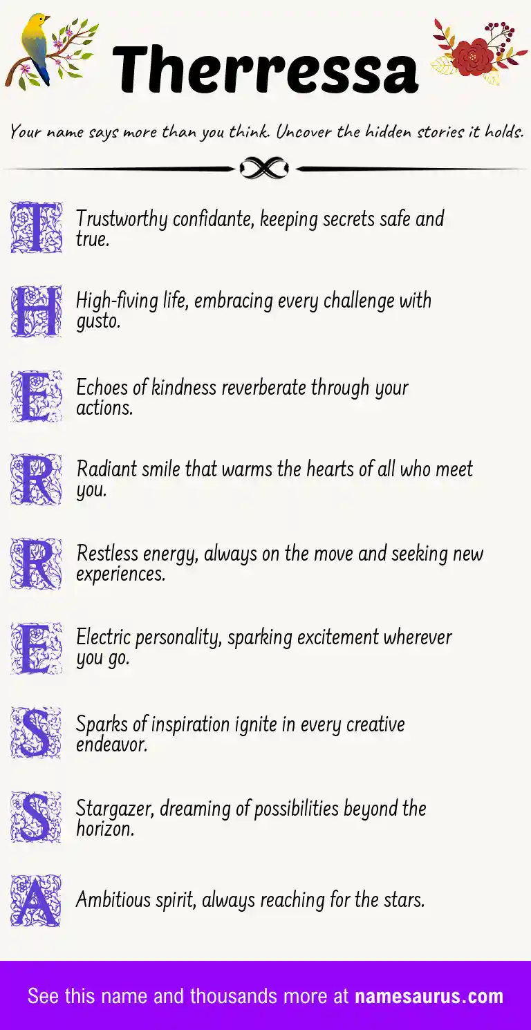 Acrostic poem about Therressa.
