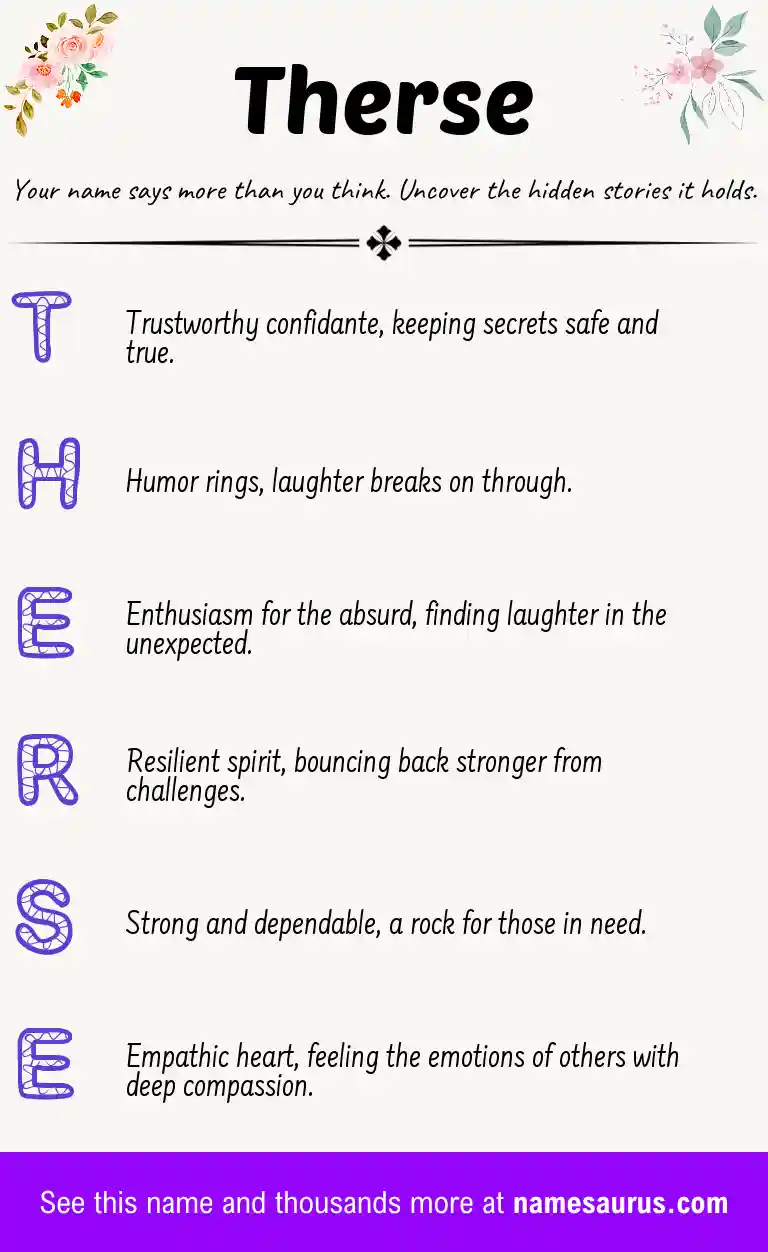 Acrostic poem about Therse.