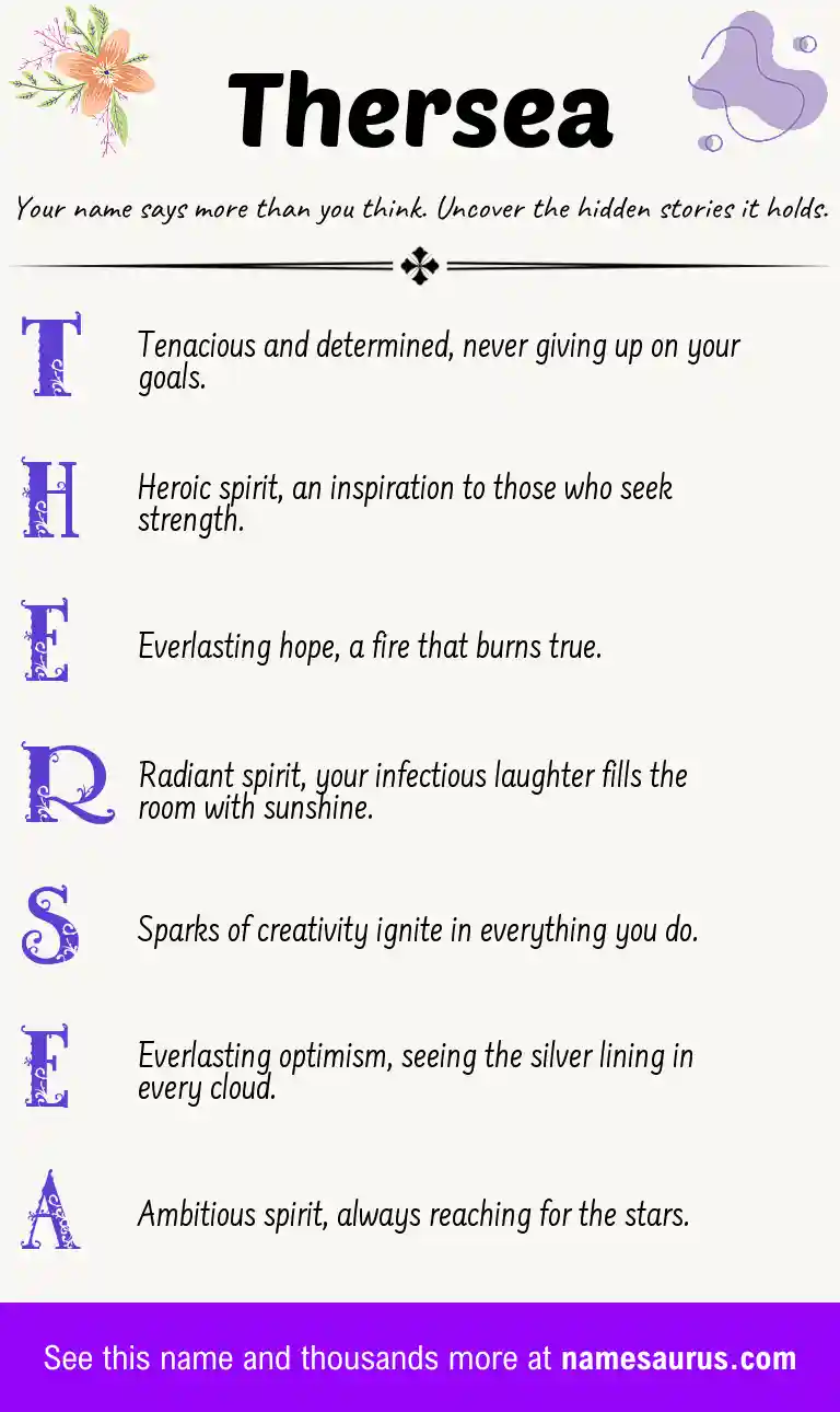 Acrostic poem about Thersea.