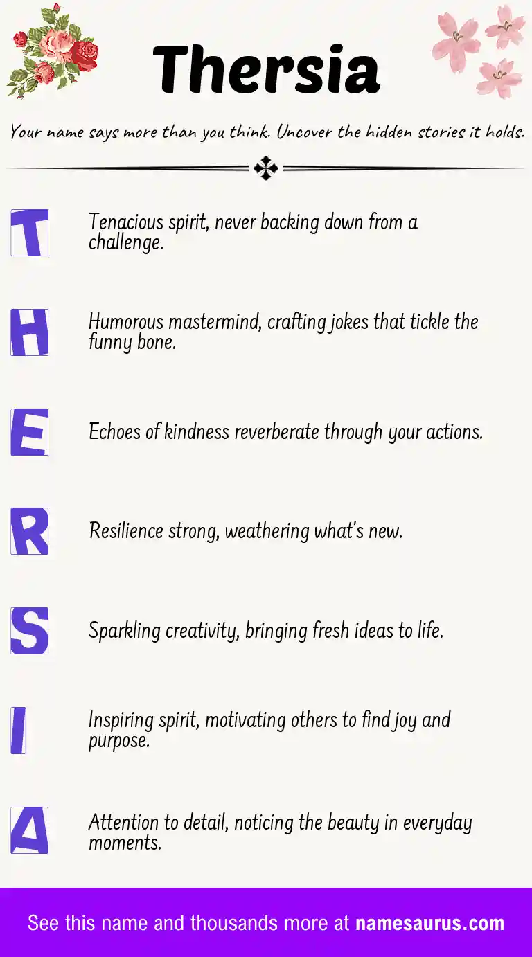Acrostic poem about Thersia.