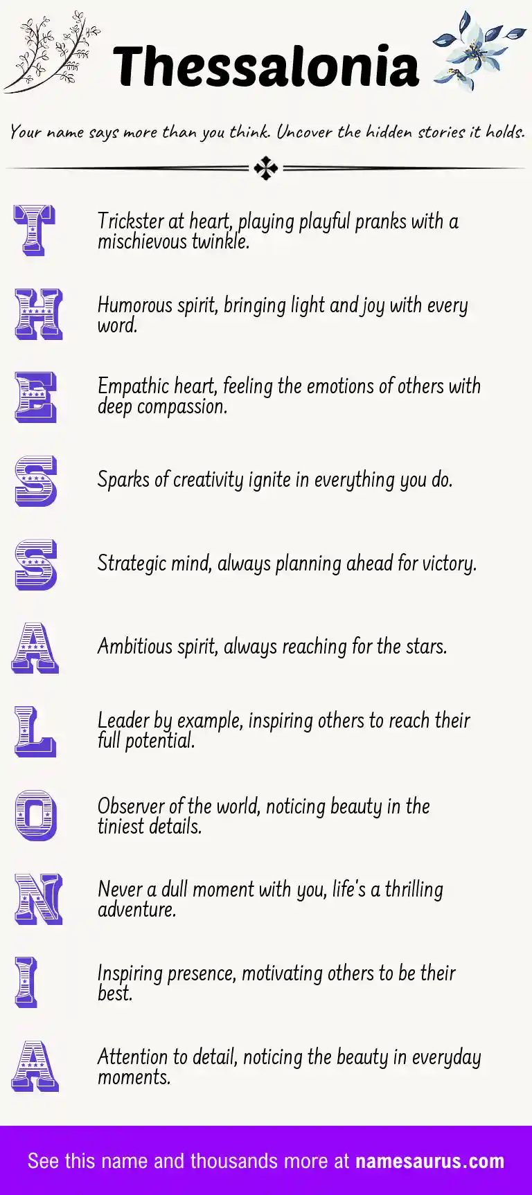 Acrostic poem about Thessalonia.