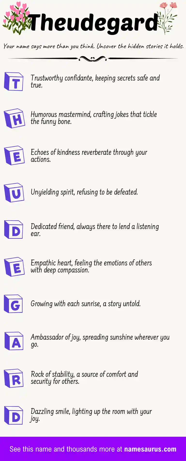 Acrostic poem about Theudegard.