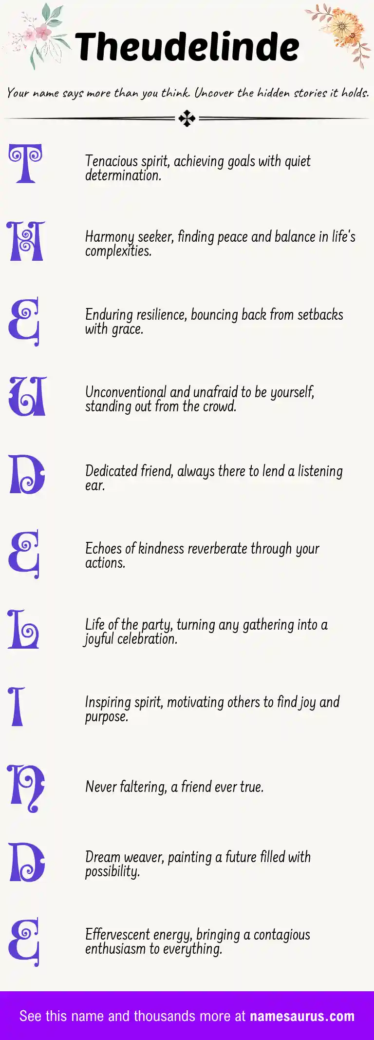 Acrostic poem about Theudelinde.