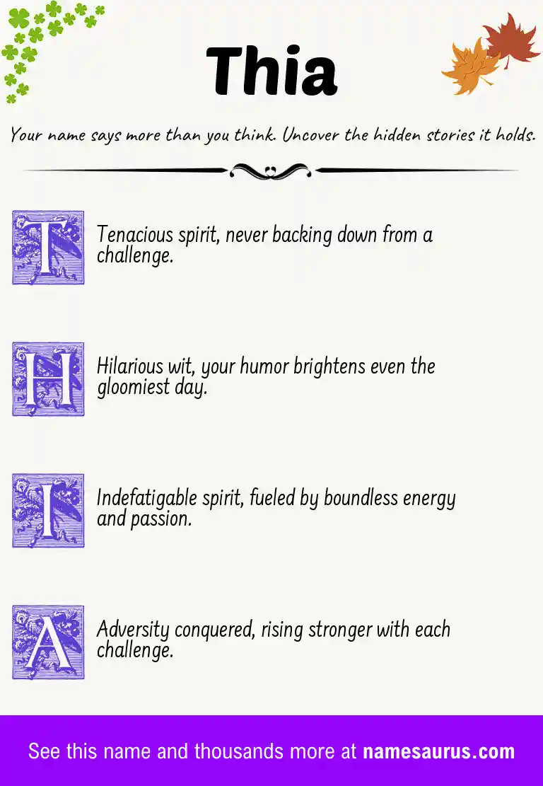 Acrostic poem about Thia.