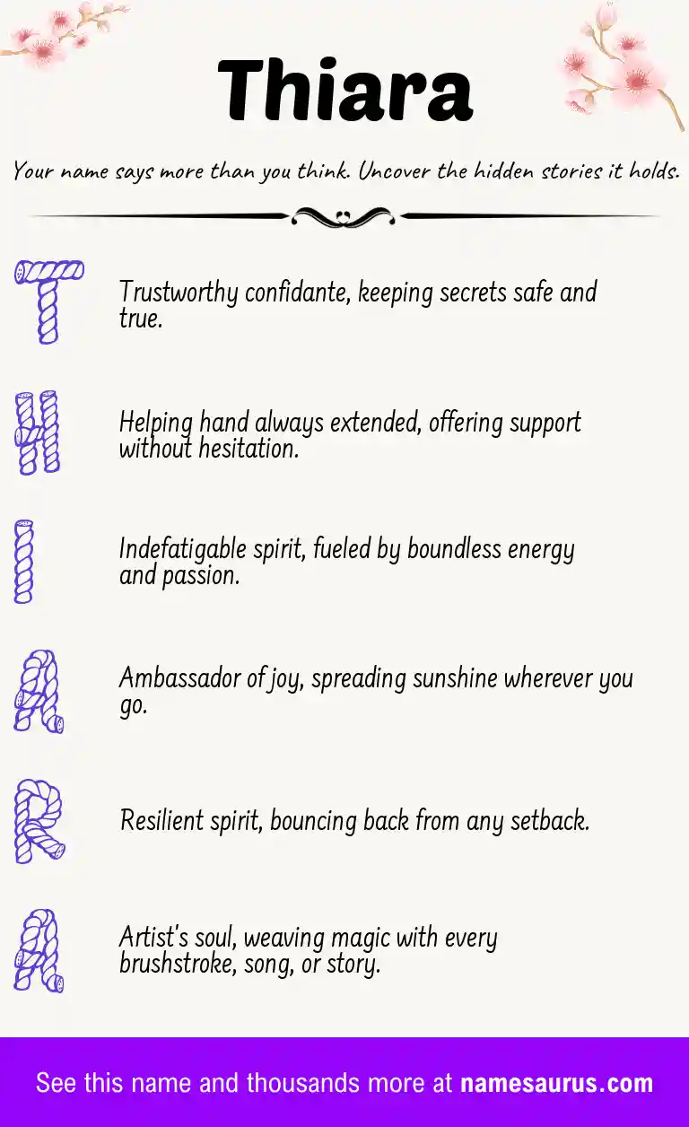 Acrostic poem about Thiara.
