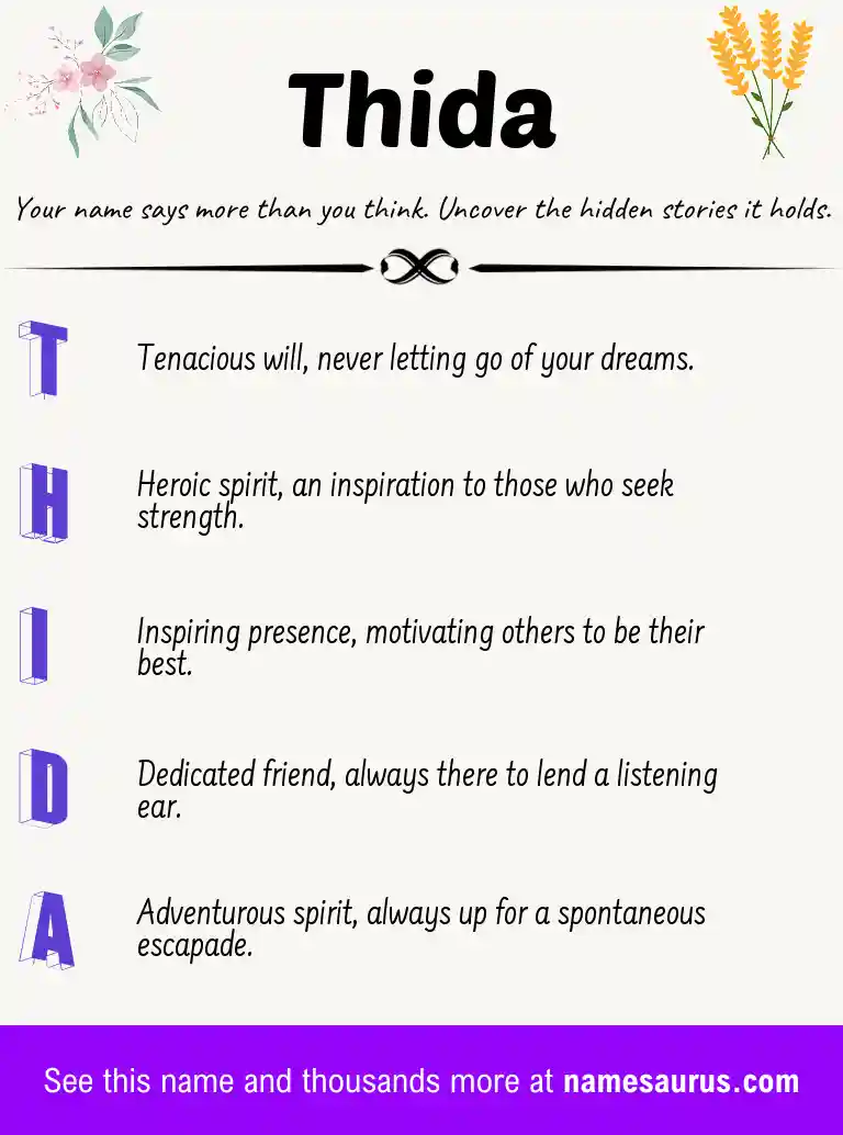 Acrostic poem about Thida.