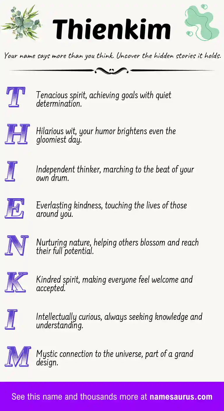 Acrostic poem about Thienkim.