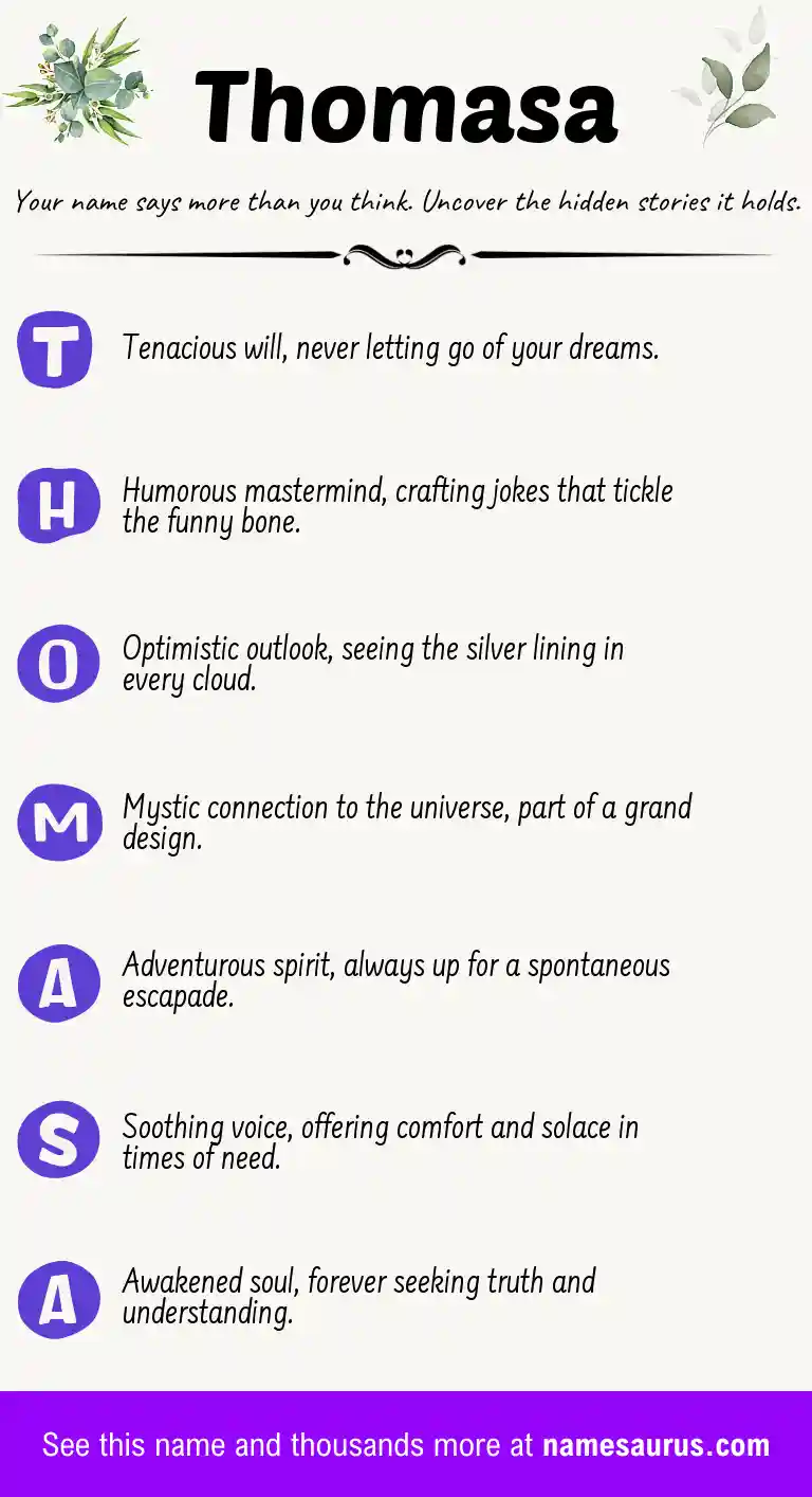 Acrostic poem about Thomasa.