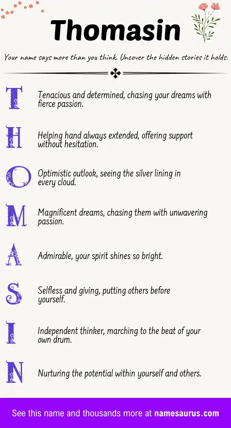 Acrostic poem about Thomasin.