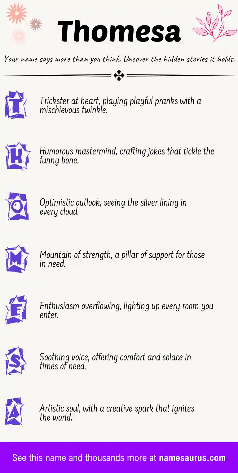 Acrostic poem about Thomesa.