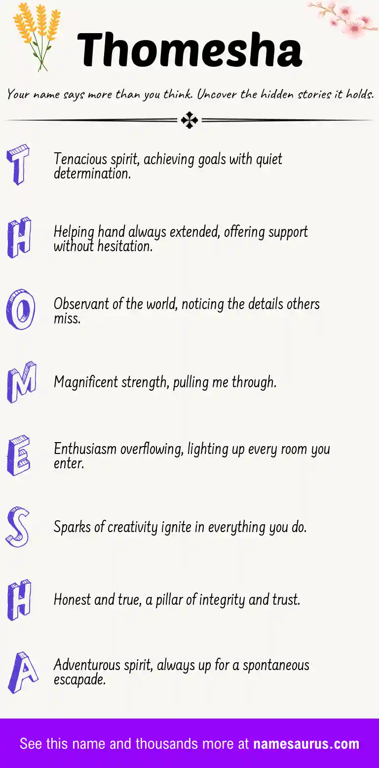 Acrostic poem about Thomesha.