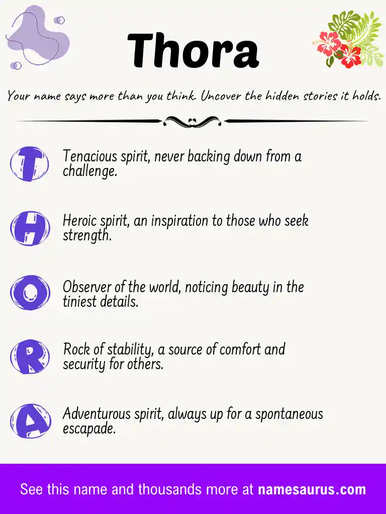 Acrostic poem about Thora.