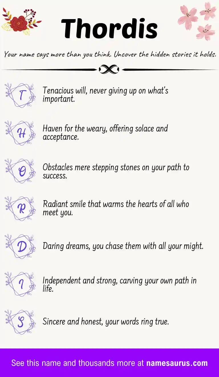 Acrostic poem about Thordis.