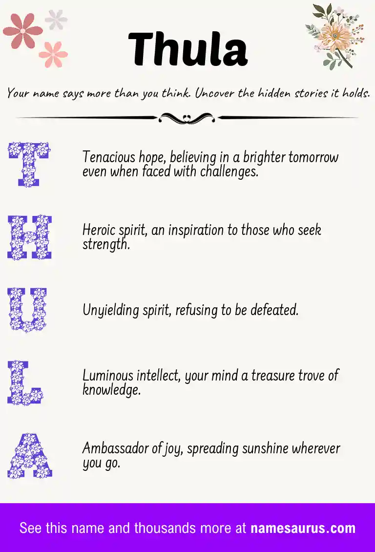Acrostic poem about Thula.