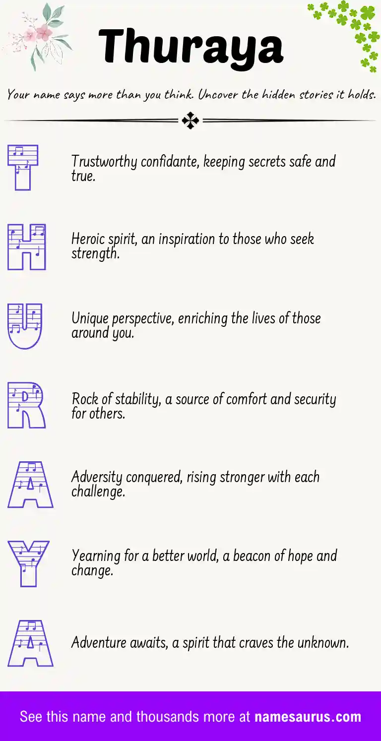 Acrostic poem about Thuraya.