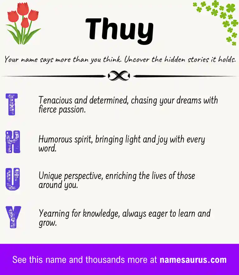 Acrostic poem about Thuy.