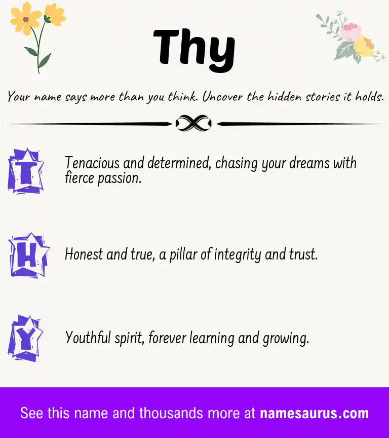 Acrostic poem about Thy.