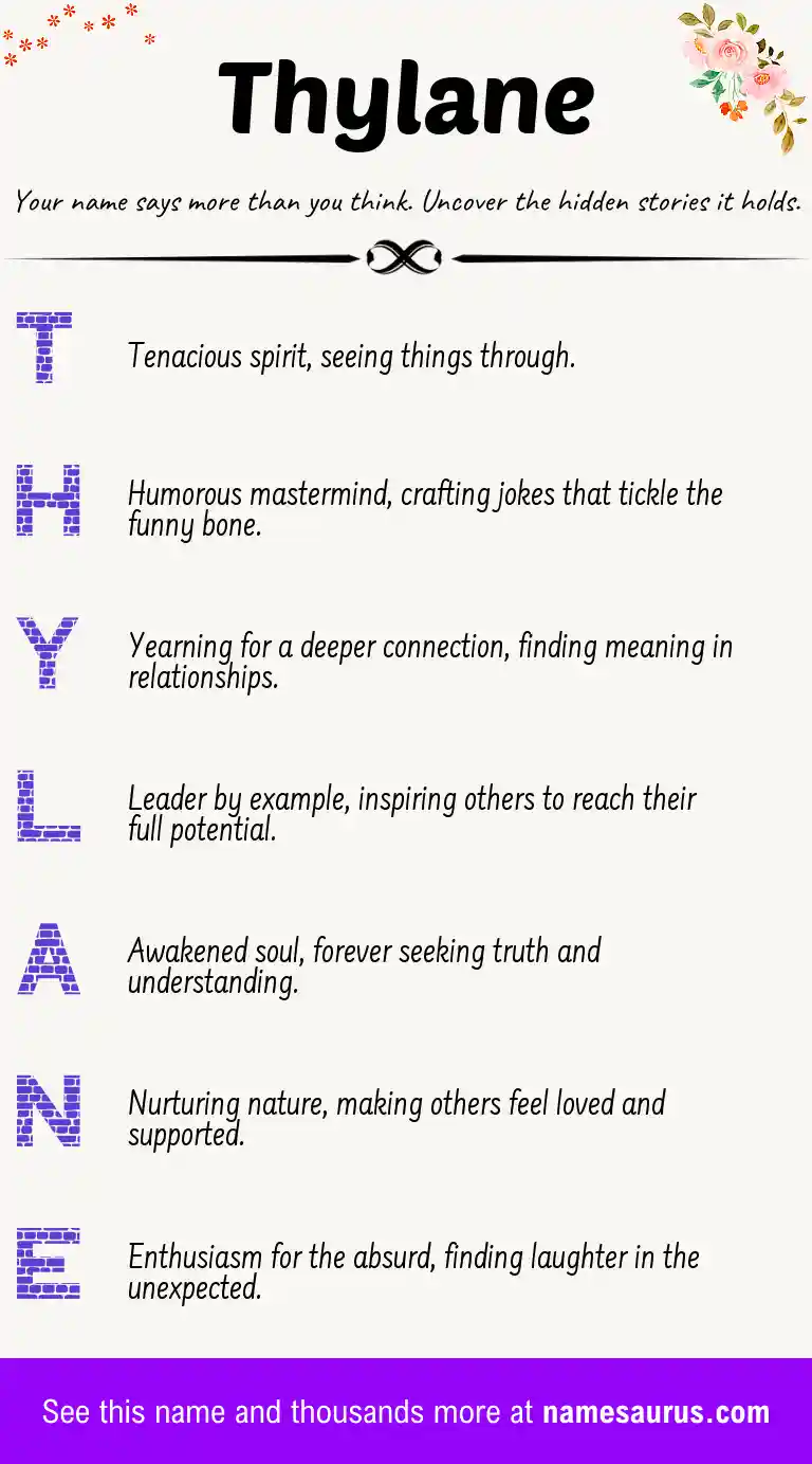 Acrostic poem about Thylane.