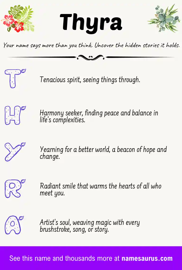 Acrostic poem about Thyra.