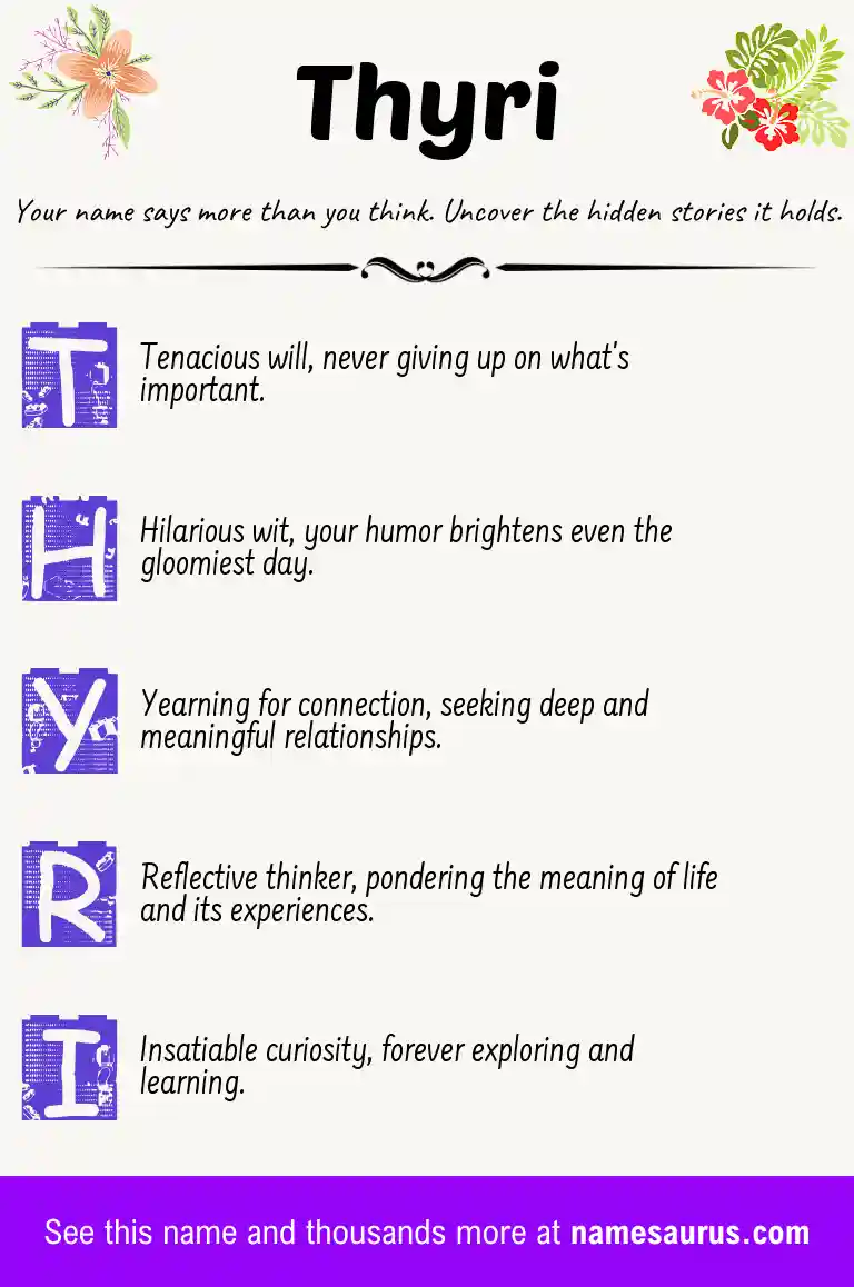 Acrostic poem about Thyri.