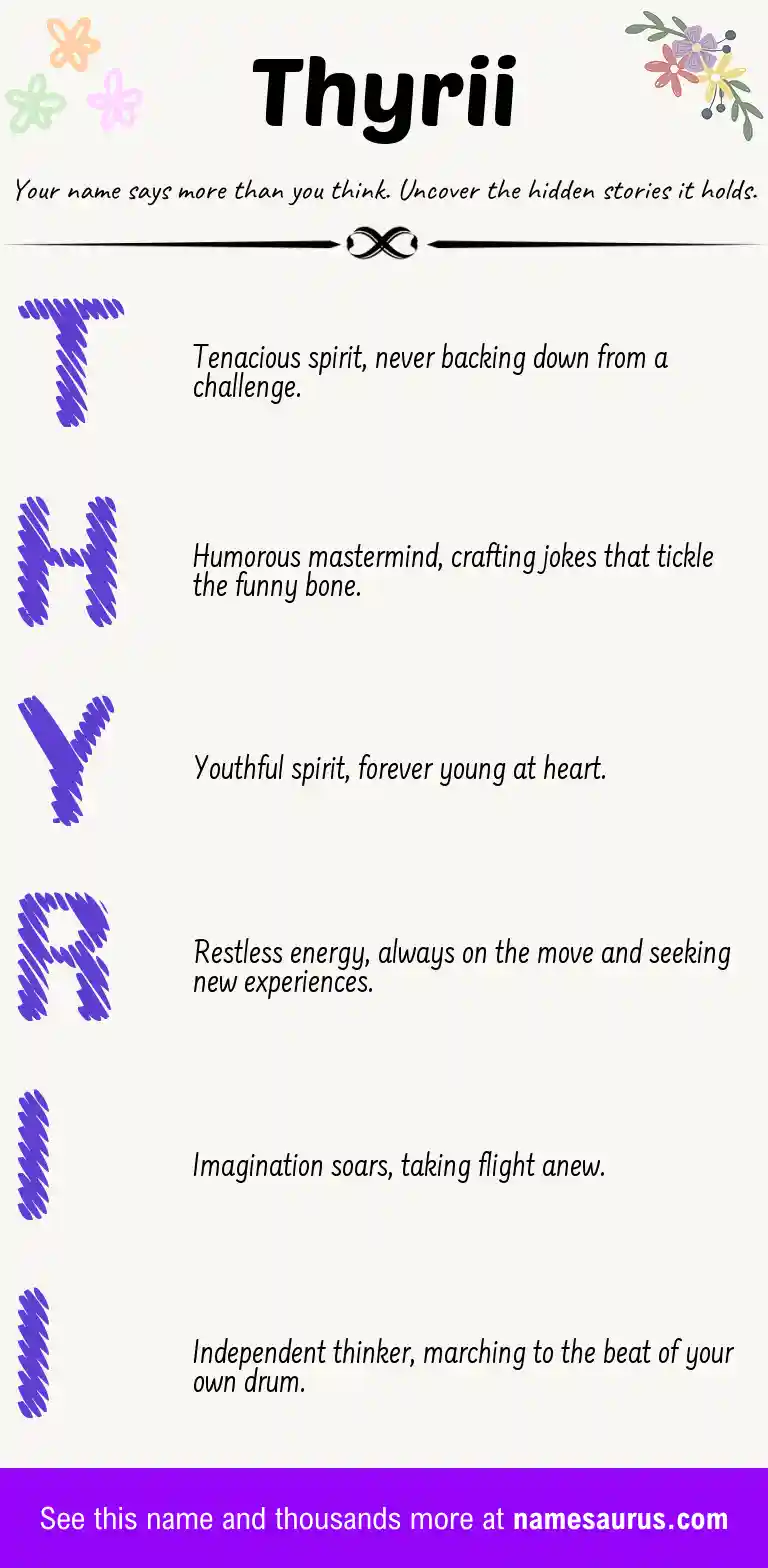 Acrostic poem about Thyrii.
