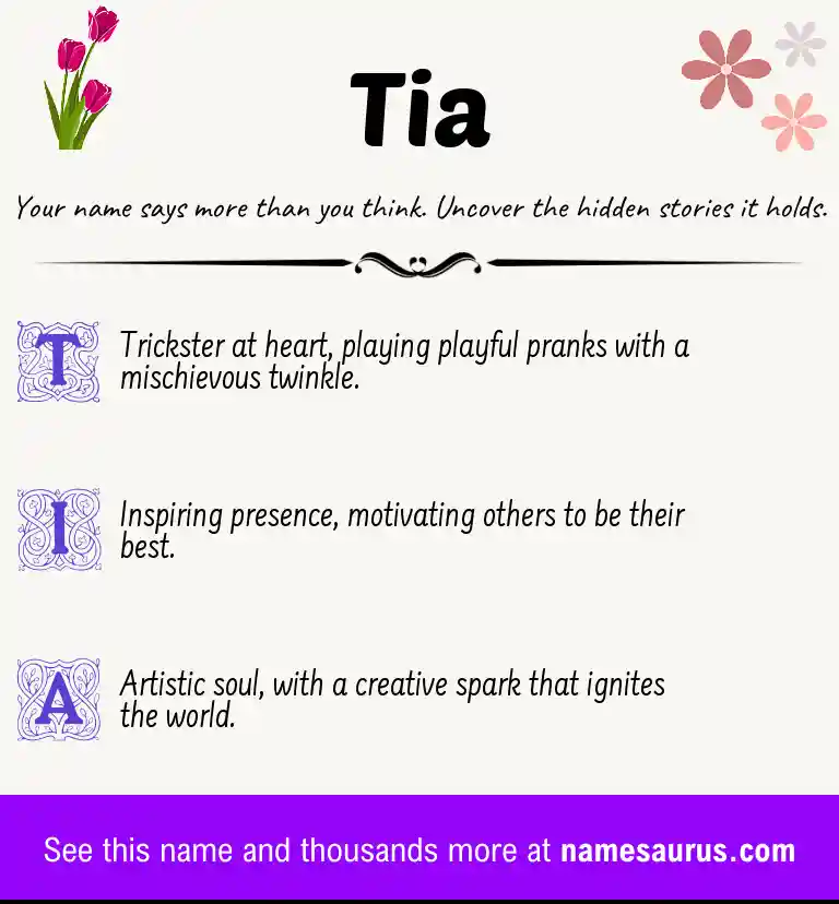 Acrostic poem about Tia.