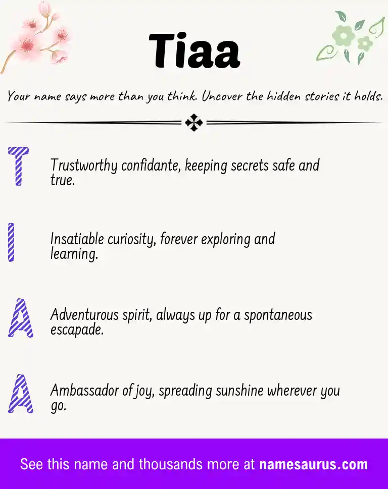Acrostic poem about Tiaa.