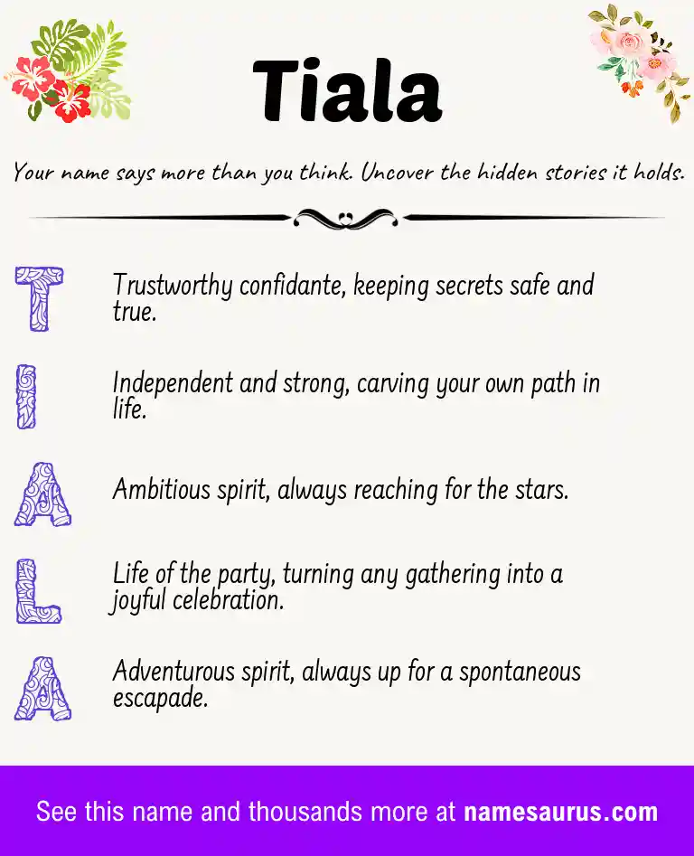 Acrostic poem about Tiala.
