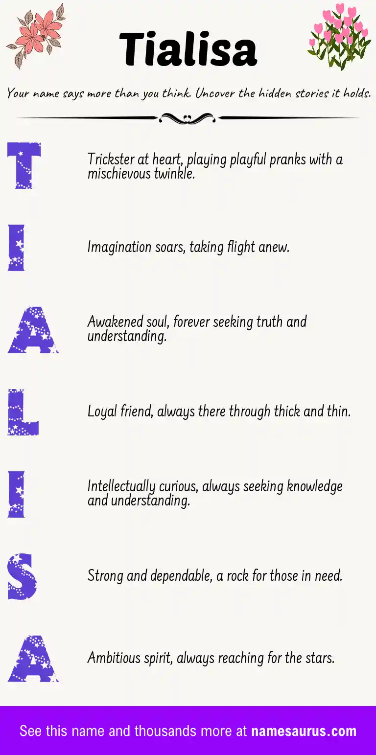 Acrostic poem about Tialisa.