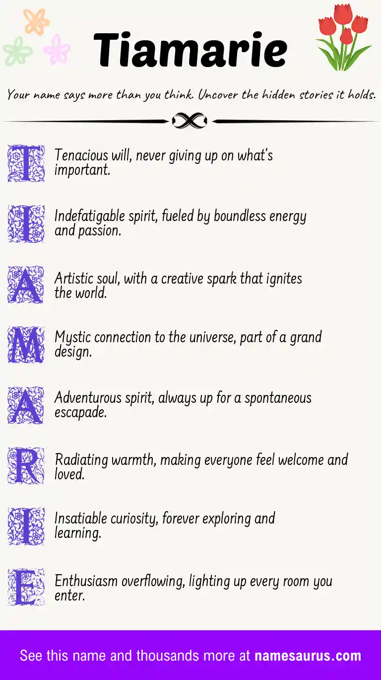 Acrostic poem about Tiamarie.