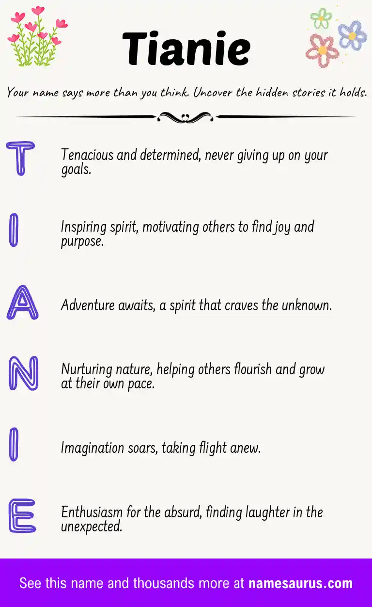 Acrostic poem about Tianie.