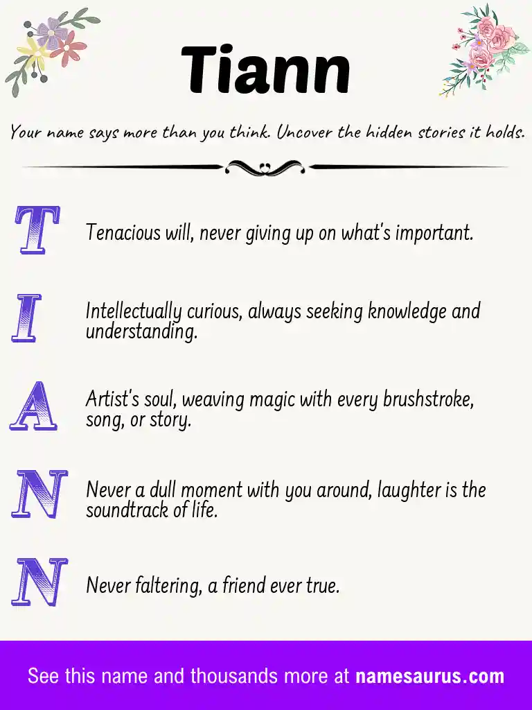 Acrostic poem about Tiann.