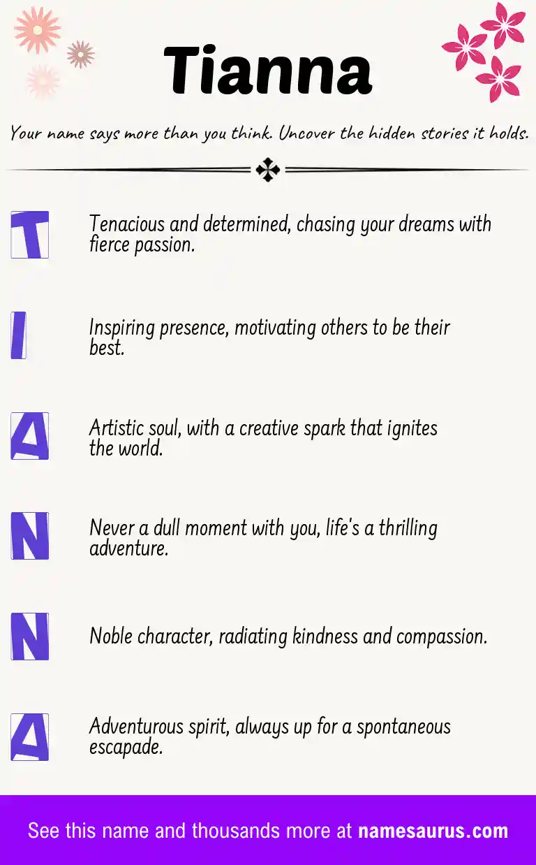 Acrostic poem about Tianna.