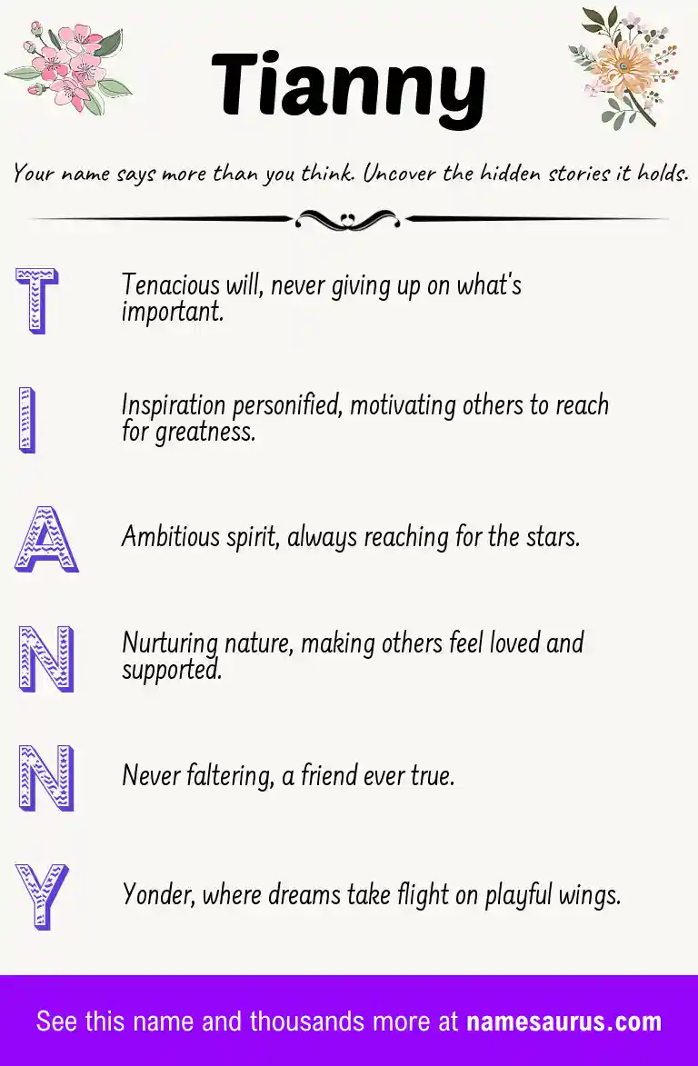 Acrostic poem about Tianny.