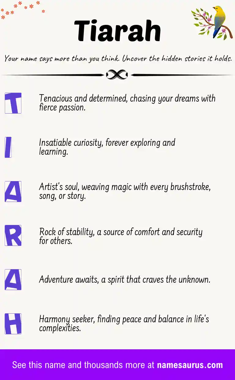 Acrostic poem about Tiarah.