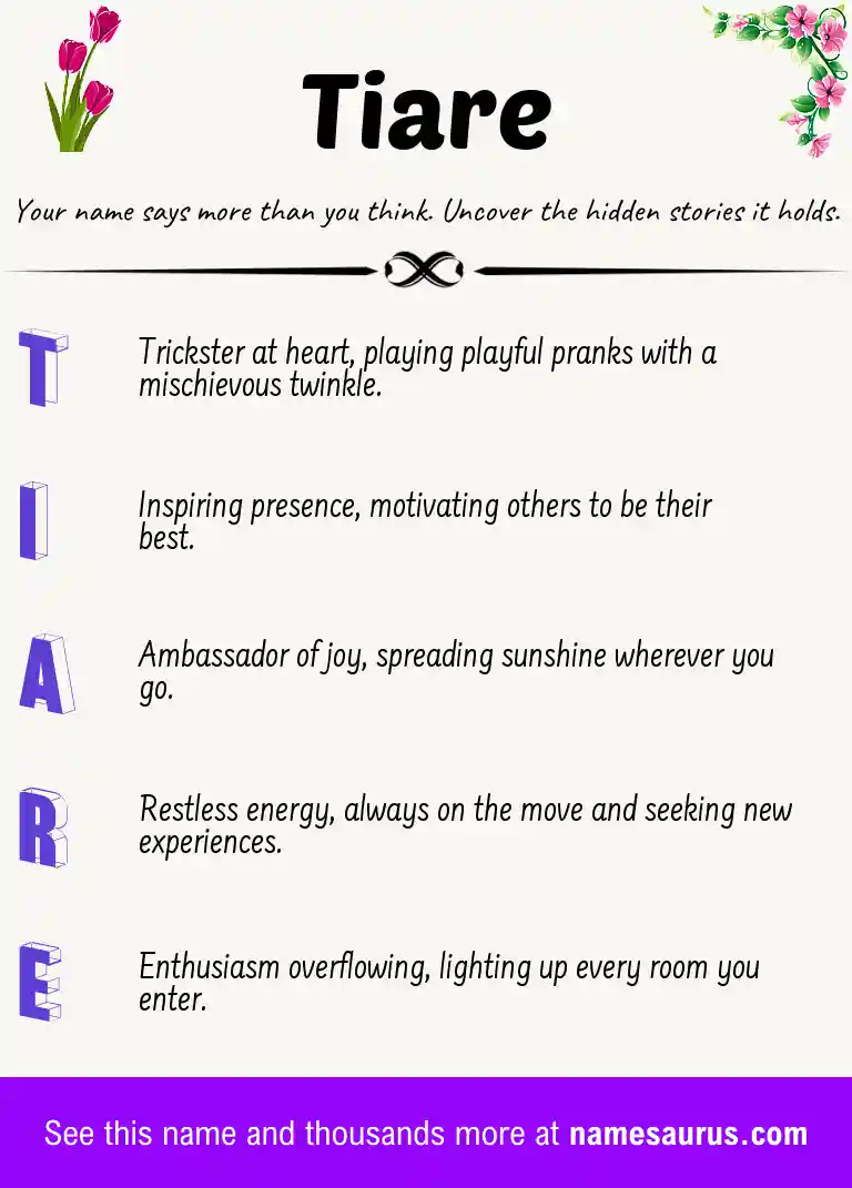 Acrostic poem about Tiare.