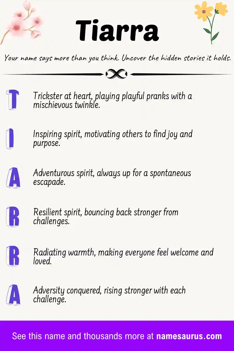 Acrostic poem about Tiarra.